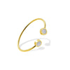 SQUARED ONYX BANGLE BRACELET - GOLD