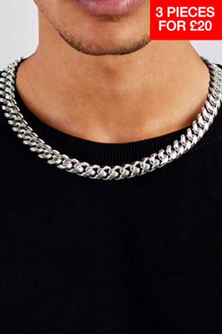 12mm Miami Cuban Chain- Silver